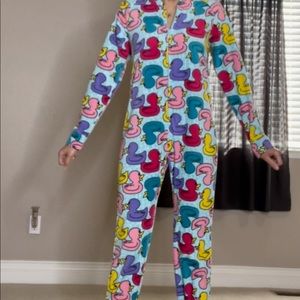 RUBBER DUCKY ADULT FOOTIE PAJAMAS!